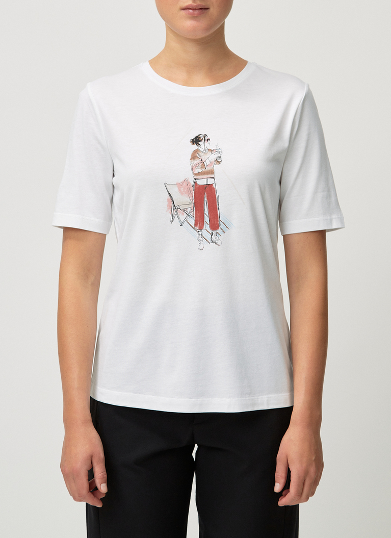 T-Shirt Rundhals 1/2 Arm, Carmine Red Detailansicht 1