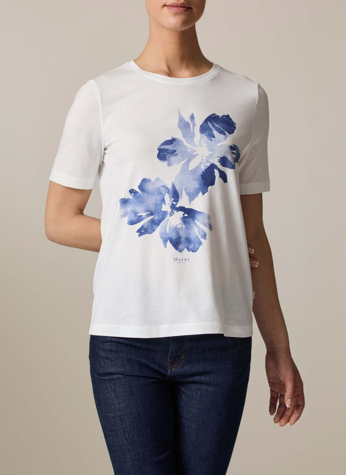 T-Shirt Rundhals 1/2 Arm, Mystic Blue Frontansicht