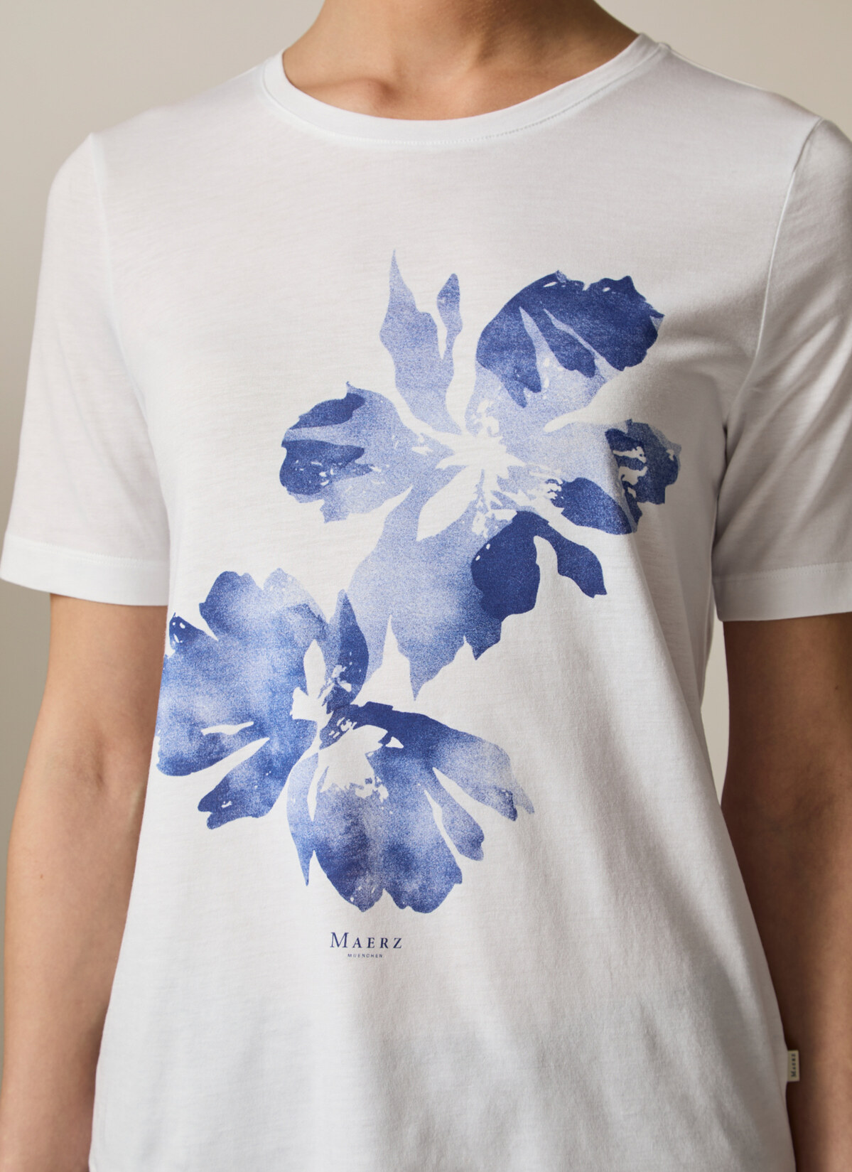 T-Shirt Rundhals 1/2 Arm, Mystic Blue Detailansicht 2