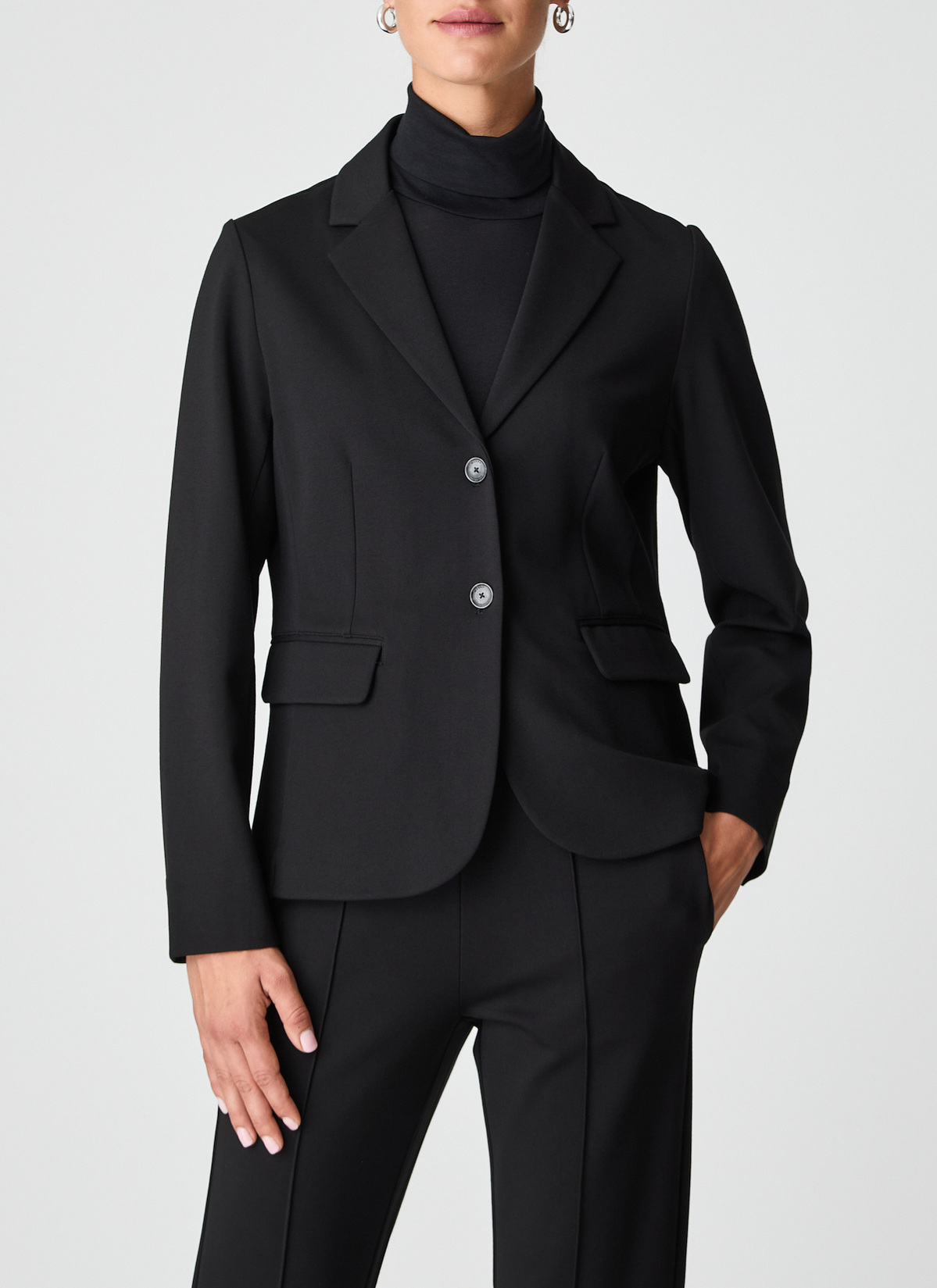 Sweat Blazer, Black Frontansicht