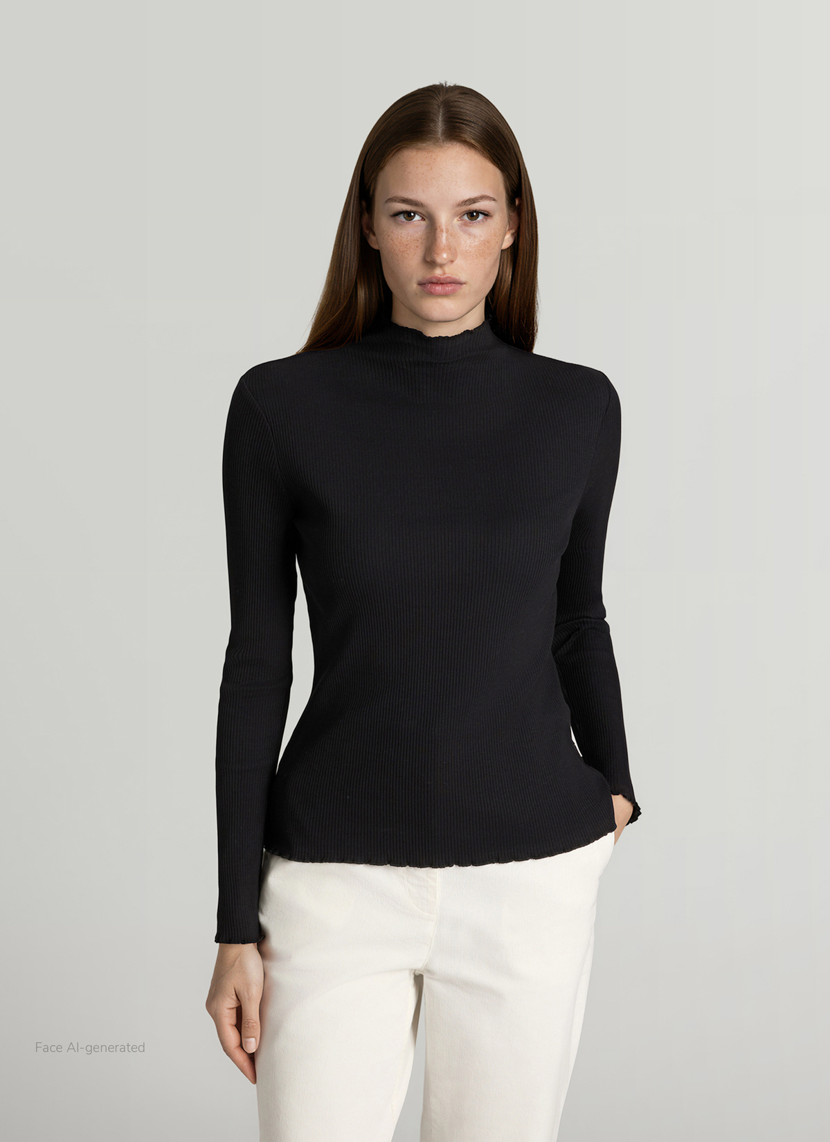 Longsleeve 1/1 Arm, Black Frontansicht