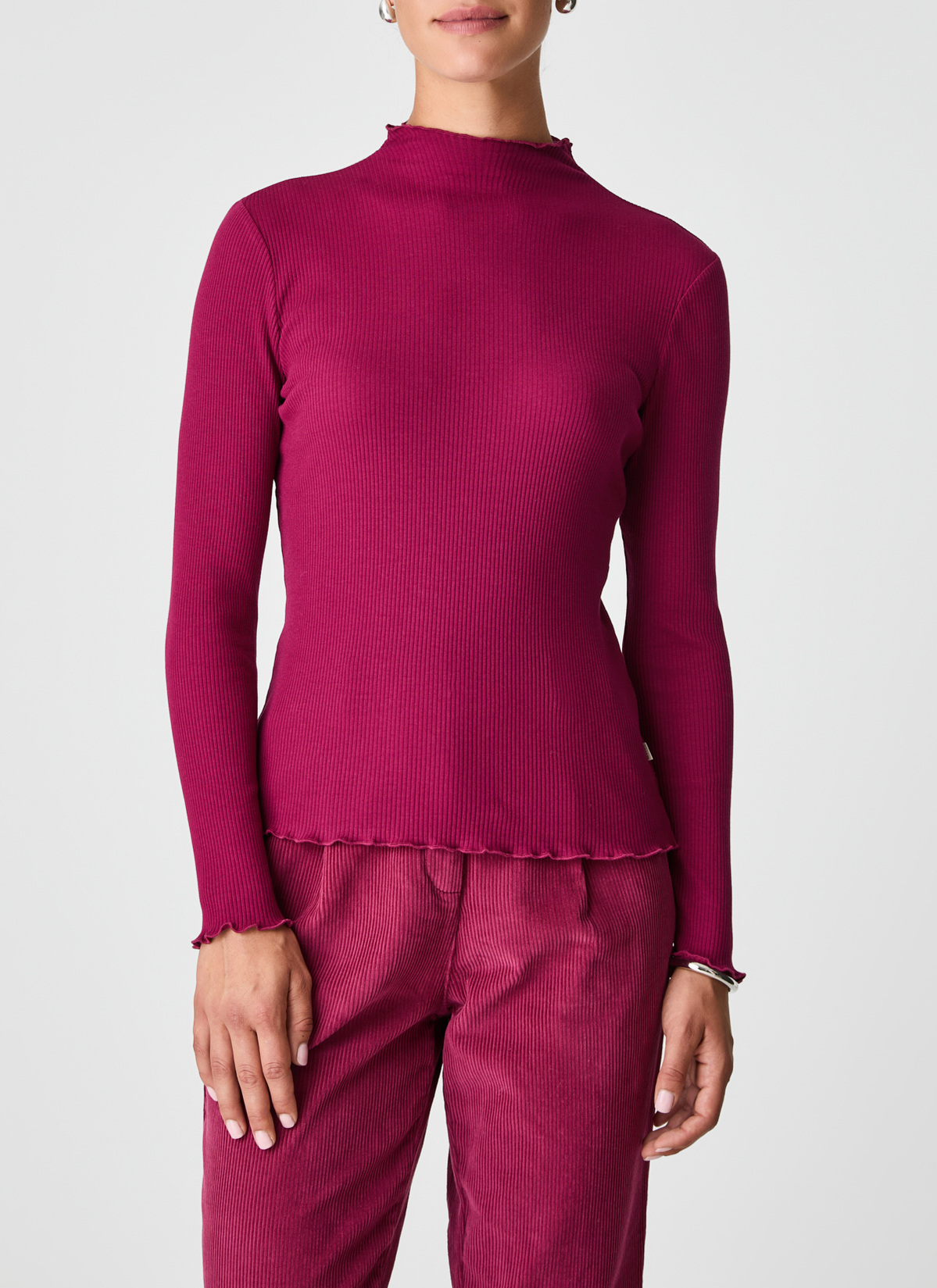 Longsleeve 1/1 Arm, Bordeaux Frontansicht