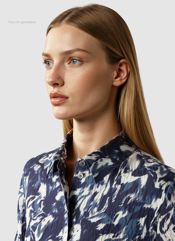 Bluse 1/1 Arm Midnight Sail Frontansicht