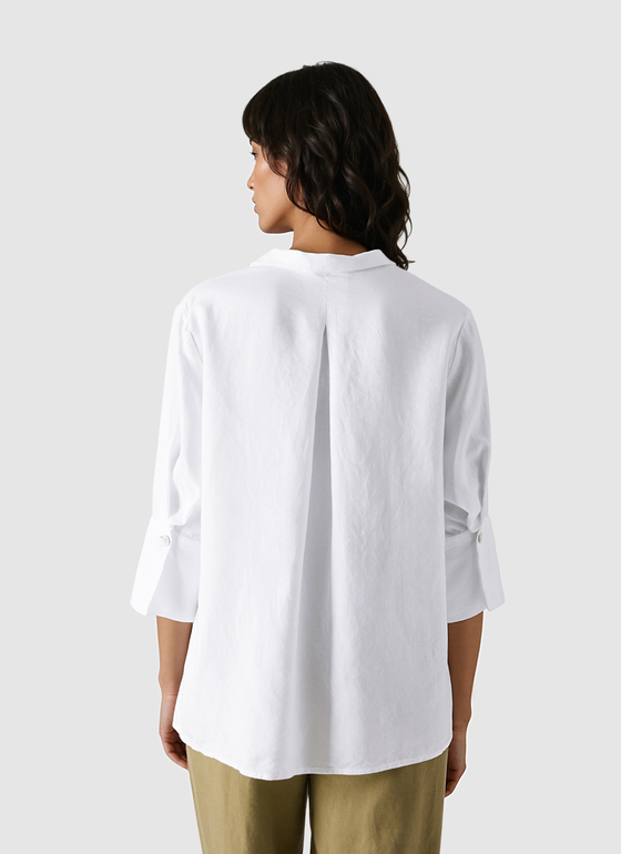 Bluse 3/4 Arm Pure White Frontansicht