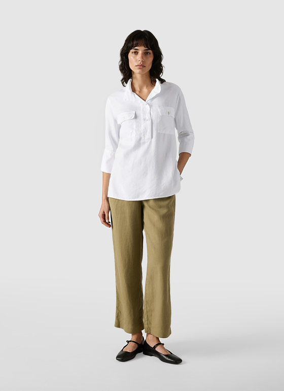 Bluse 3/4 Arm Pure White Frontansicht