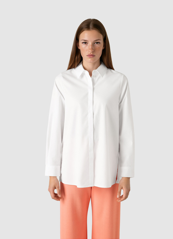 Bluse 1/1 Arm Pure White Frontansicht