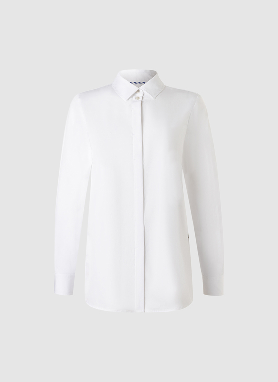 Bluse 1/1 Arm Pure White Frontansicht