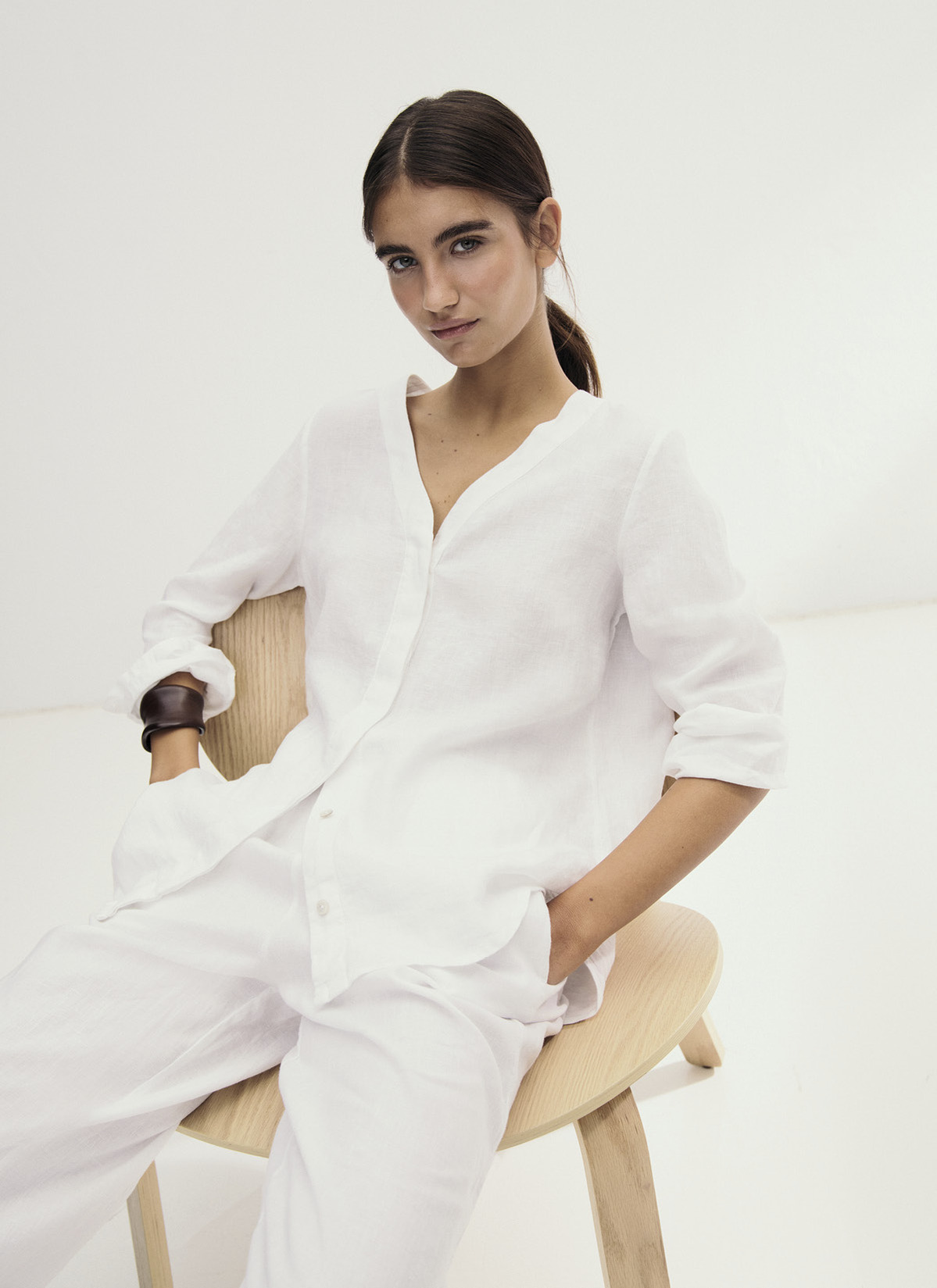 Bluse 1/1 Arm, Pure White Frontansicht