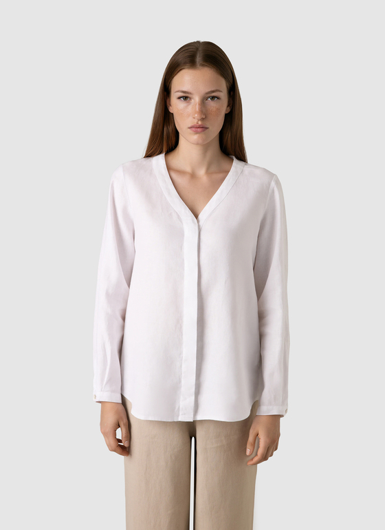 Bluse 1/1 Arm Pure White Frontansicht