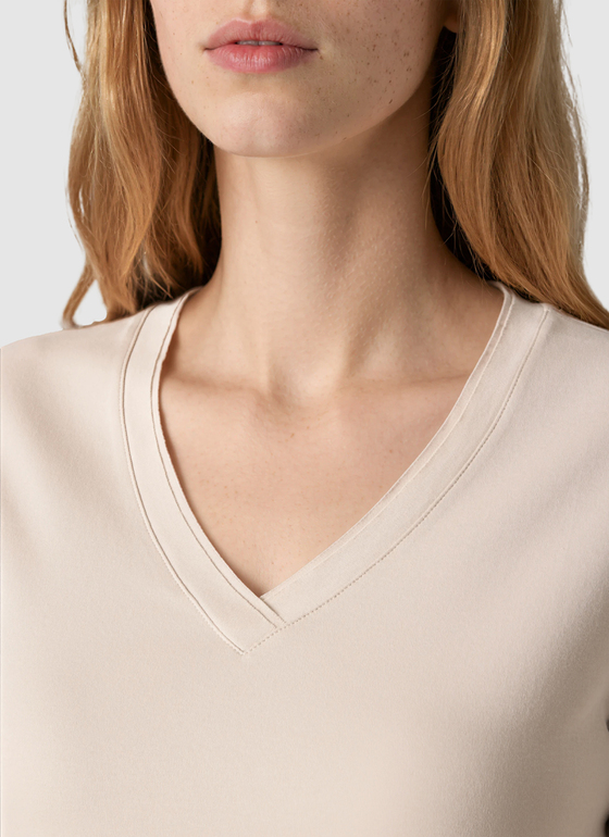 T-Shirt V-Neck 1/2 Arm French Oak Frontansicht