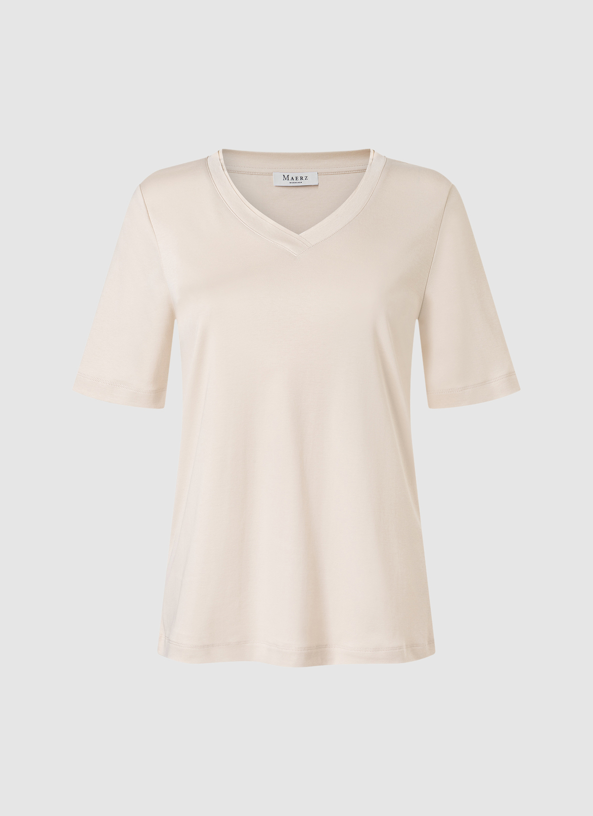 T-Shirt V-Neck 1/2 Arm, French Oak 