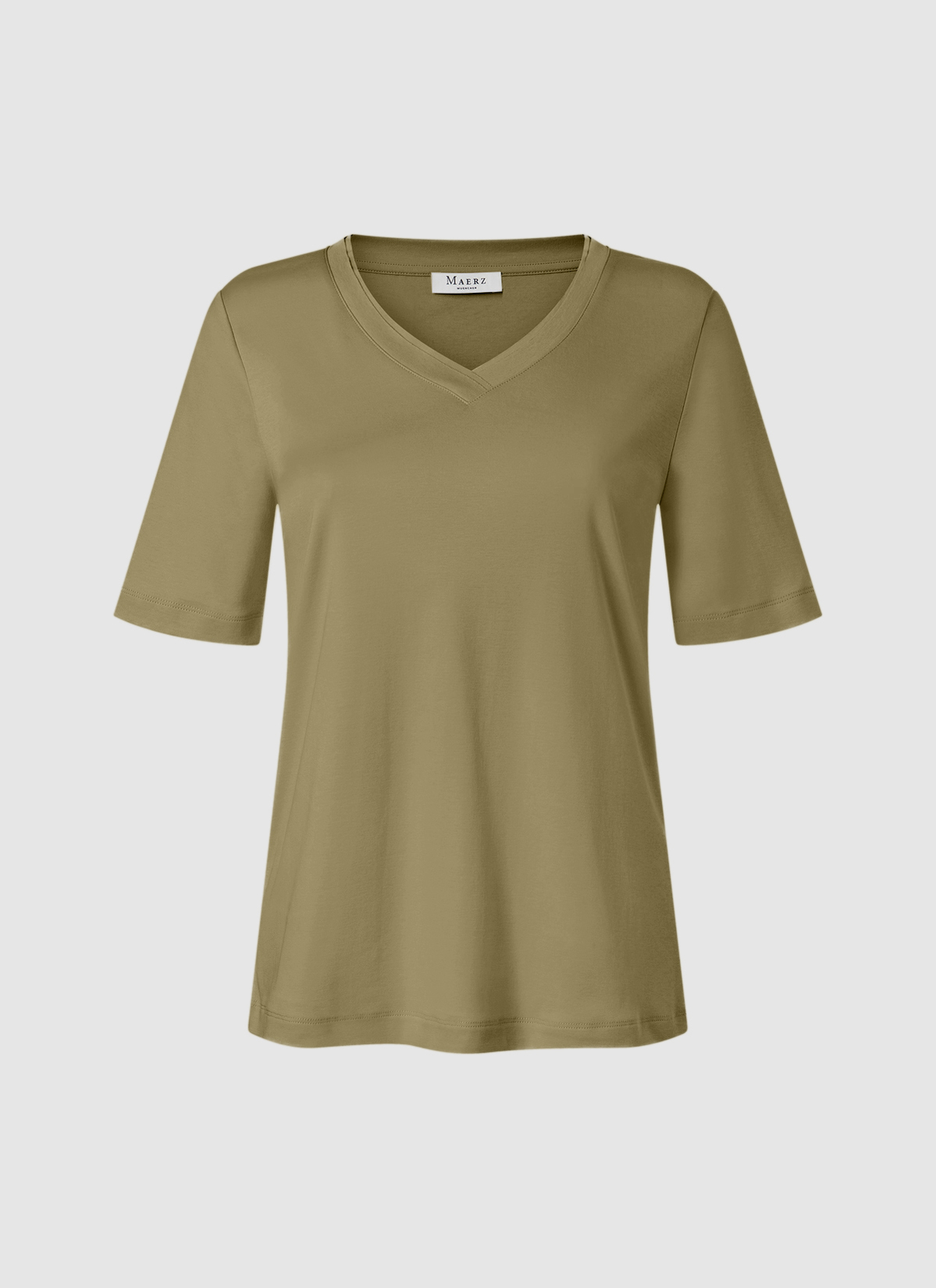 T-Shirt V-Neck 1/2 Arm, Dried Herb 