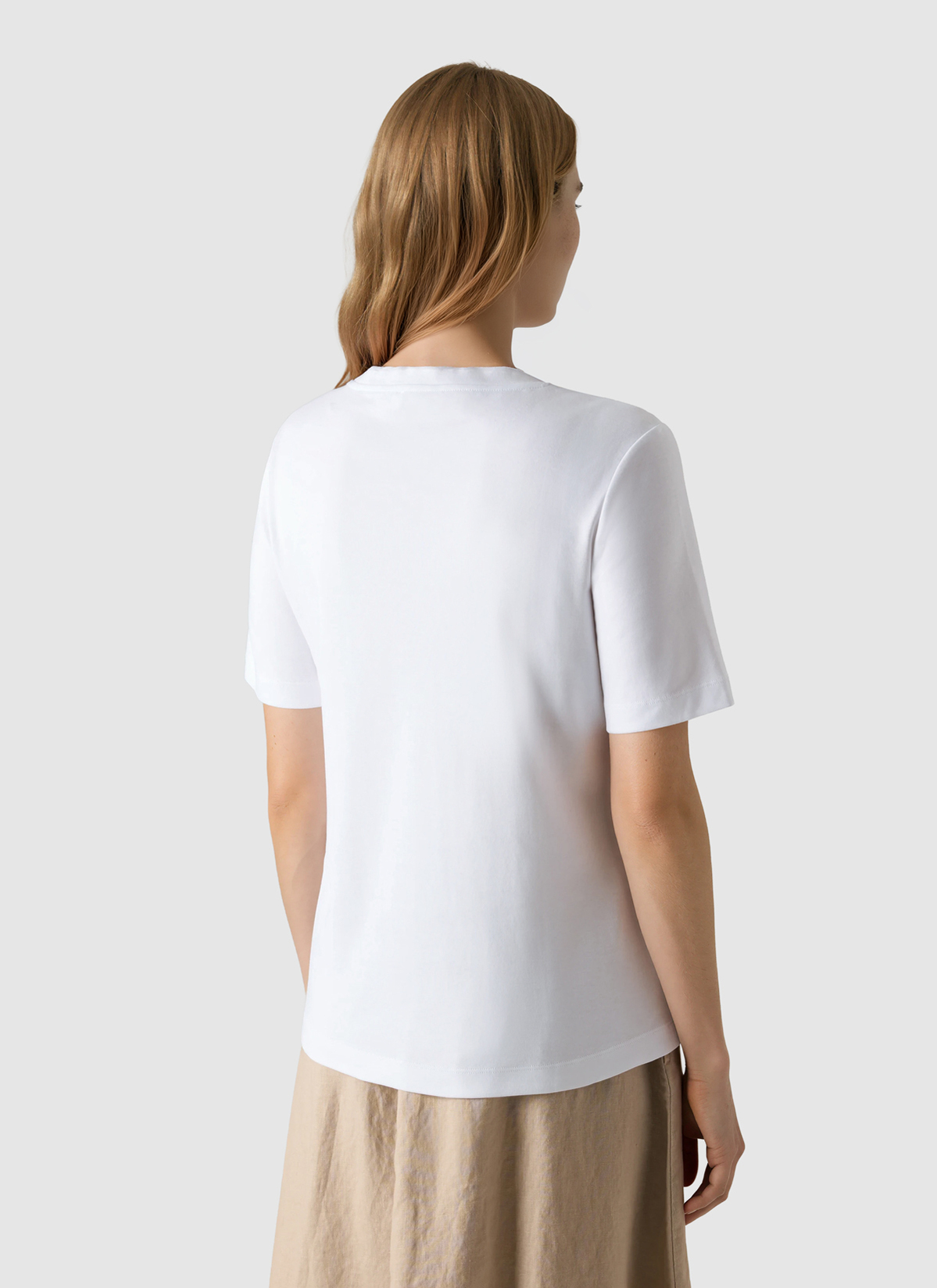 T-Shirt V-Neck 1/2 Arm, Pure White Rückansicht