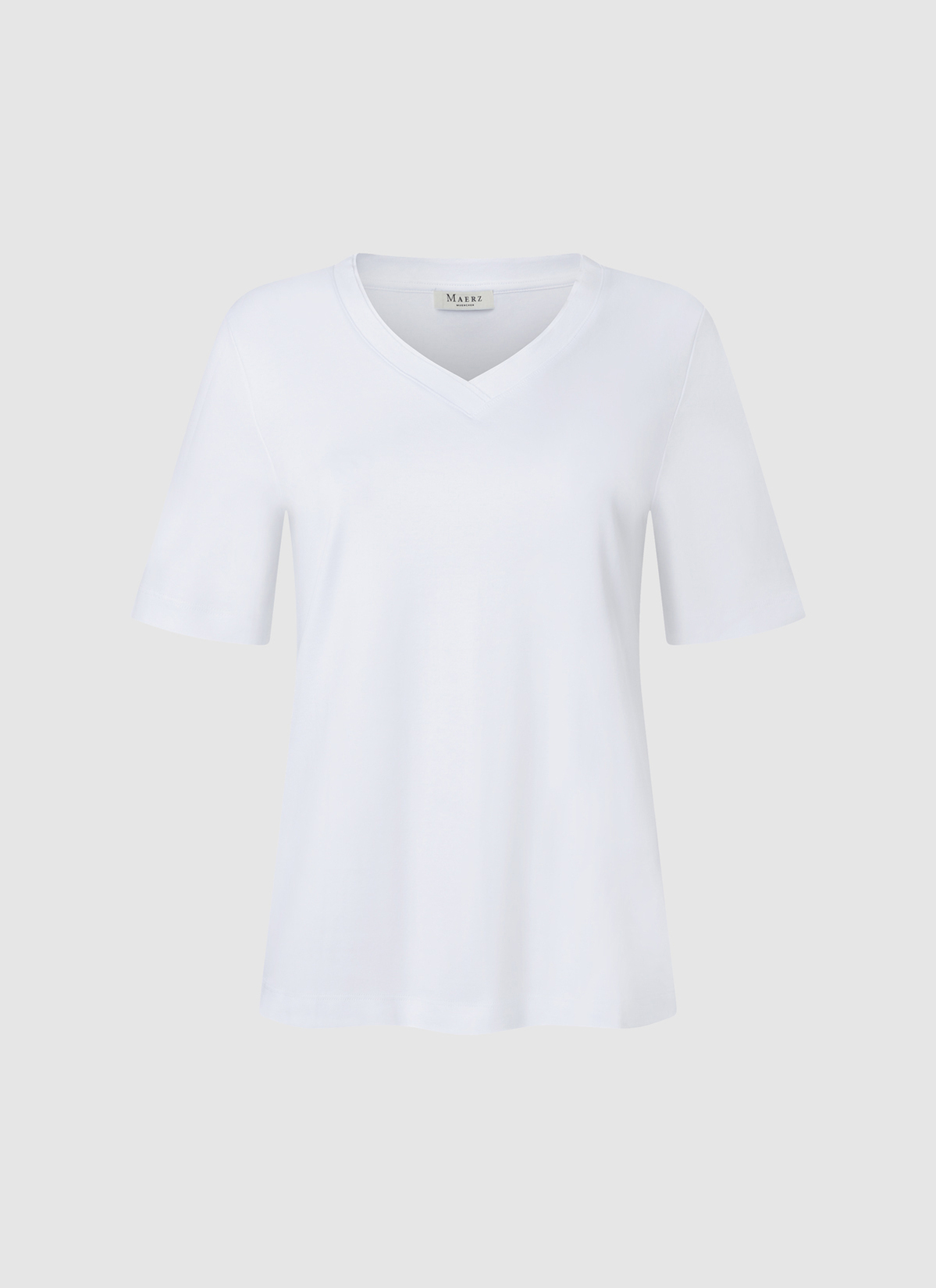 T-Shirt V-Neck 1/2 Arm, Pure White 