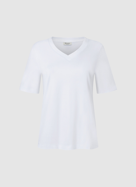 T-Shirt V-Neck 1/2 Arm Pure White Frontansicht