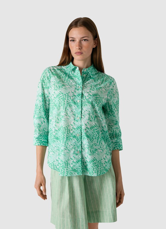 Bluse 3/4 Arm Jade Green Frontansicht
