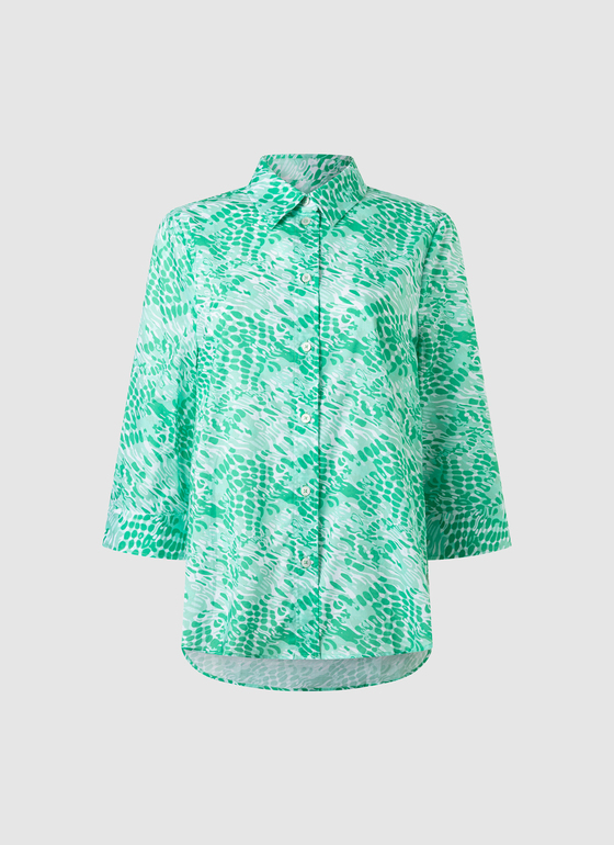 Bluse 3/4 Arm Jade Green Frontansicht