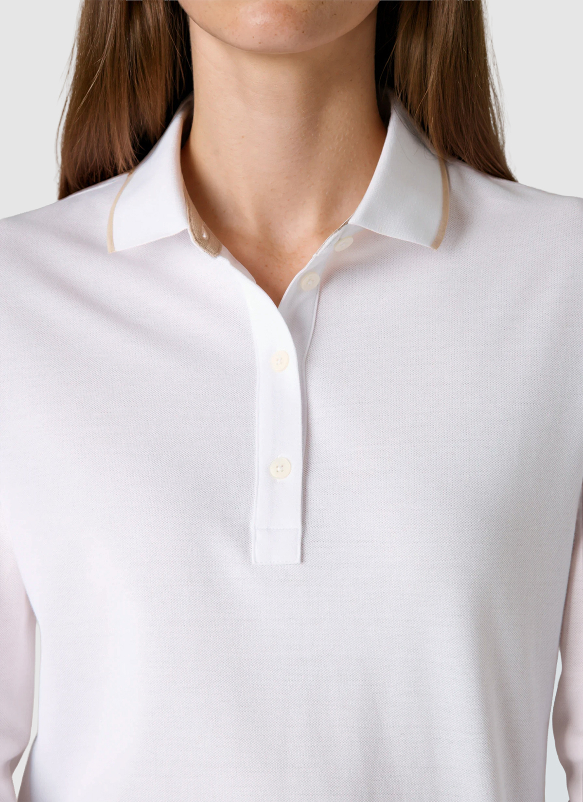 Poloshirt, Pure White Detailansicht 1