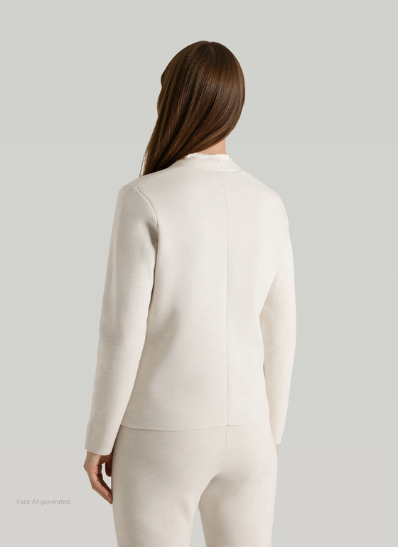 Strick Cardigan 1/1 Arm Off White Frontansicht