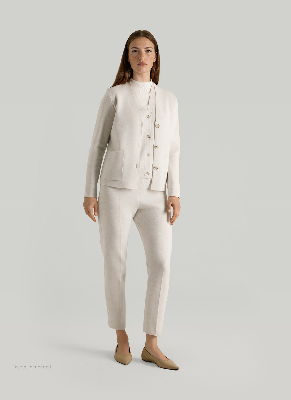 Strick Cardigan 1/1 Arm, Off White Detailansicht 2