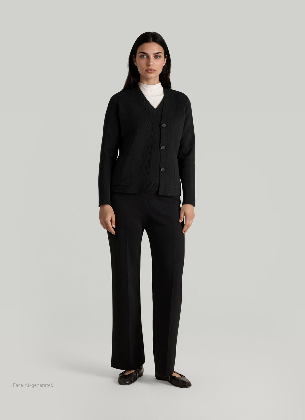 Strick Cardigan 1/1 Arm, Black Detailansicht 2