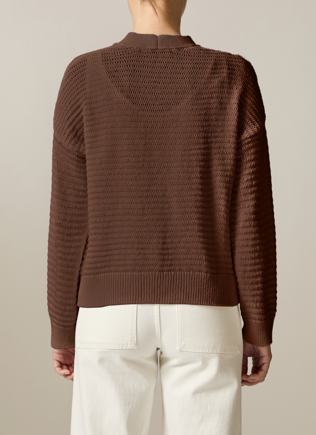 Strick Cardigan 1/1 Arm, Dark Chocolate Rückansicht