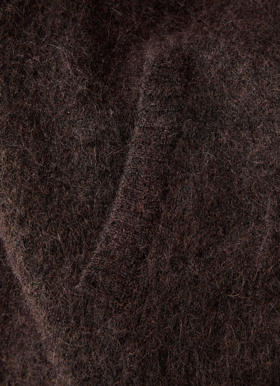 Strickjacke lang Dark Espresso Frontansicht