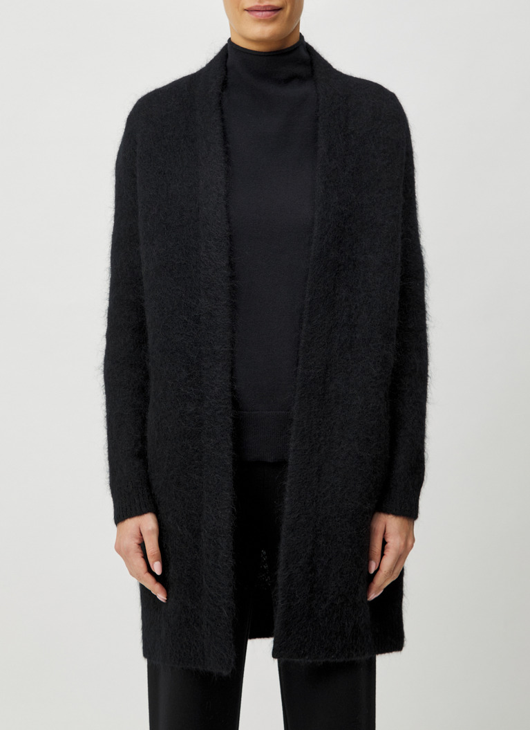 Strickjacke lang, Black Frontansicht