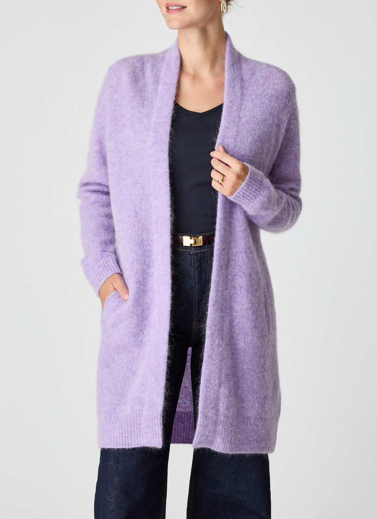 StrickjackeFrosted Lavender Frontansicht