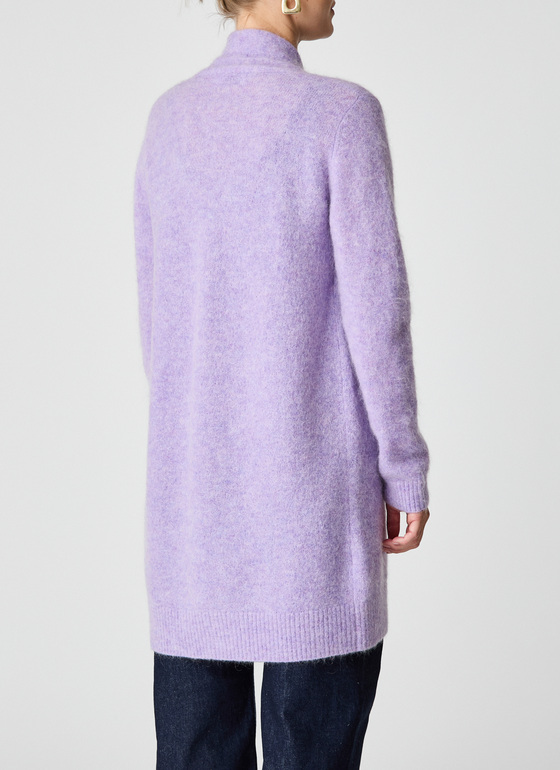 Strickjacke lang Frosted Lavender Frontansicht