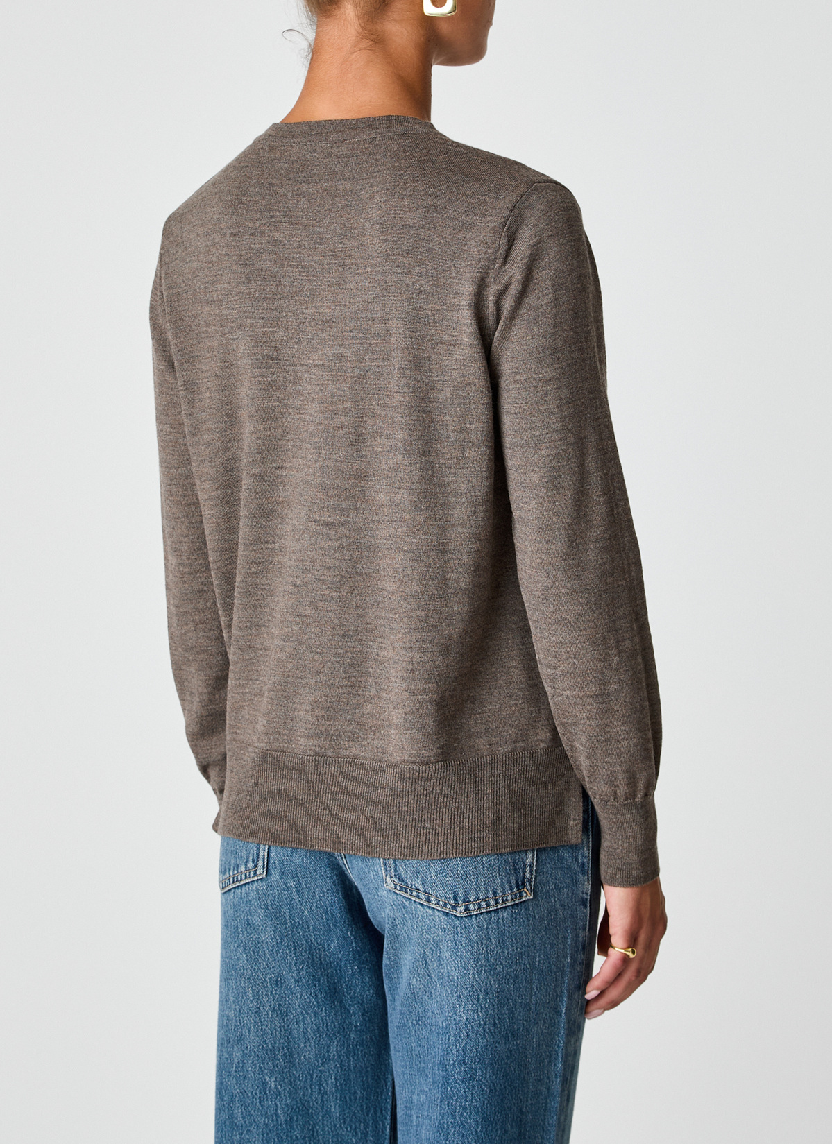 Strick Cardigan 1/1 Arm, Hardwood Rückansicht