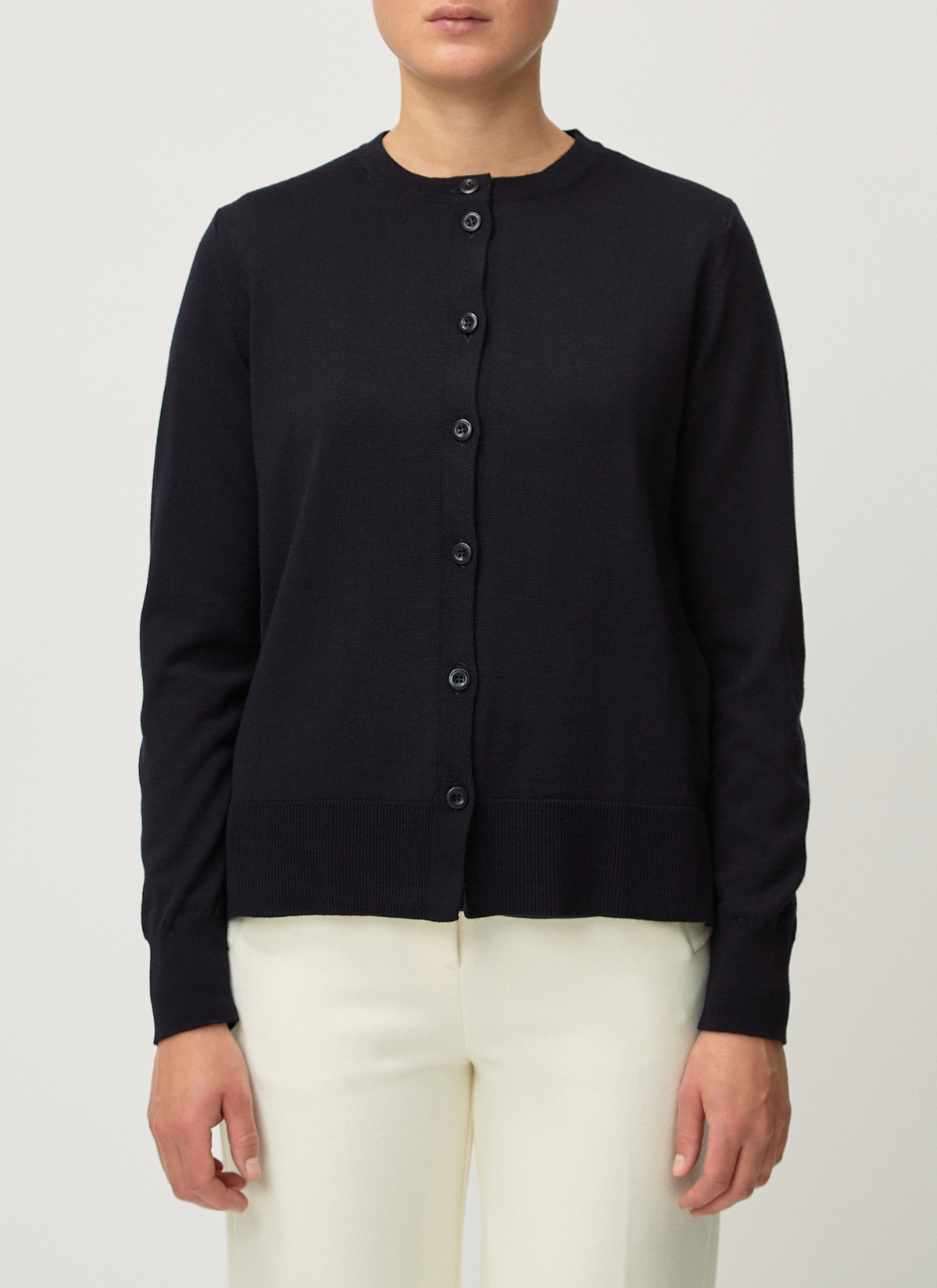 Strick Cardigan 1/1 Arm, Navy Detailansicht 1