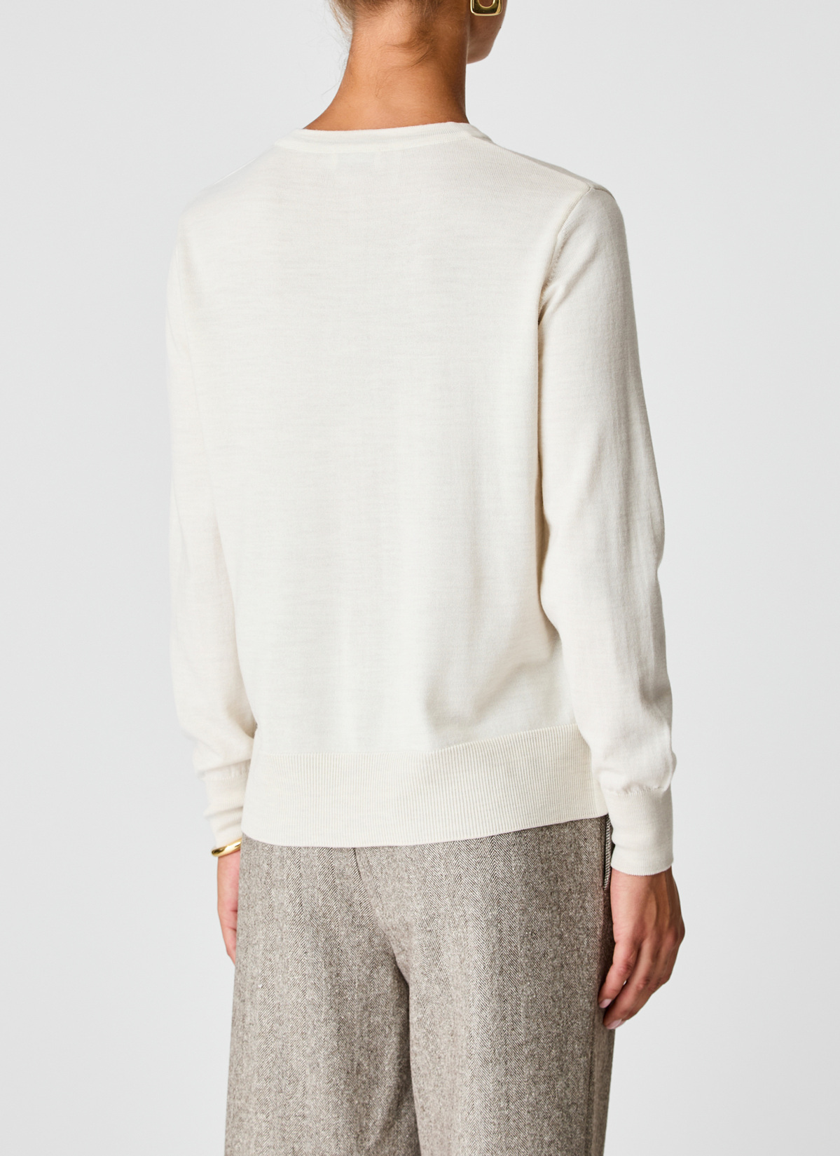 Strick Cardigan 1/1 Arm, Off White Rückansicht