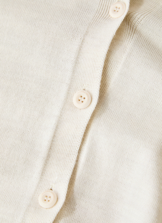 Strick Cardigan 1/1 Arm Off White Frontansicht