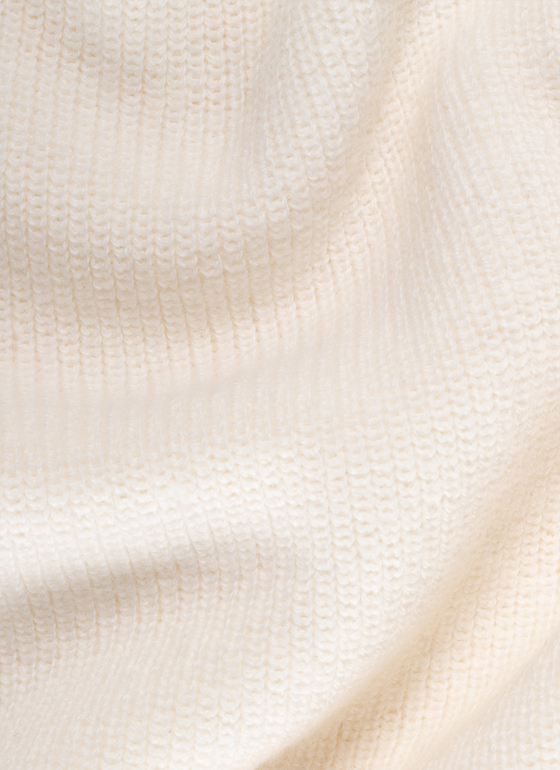 Strickjacke Zip 1/1 Arm New White Frontansicht
