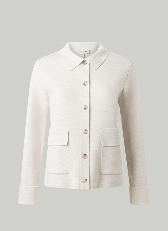 Strickjacke 1/1 Arm Off White Frontansicht