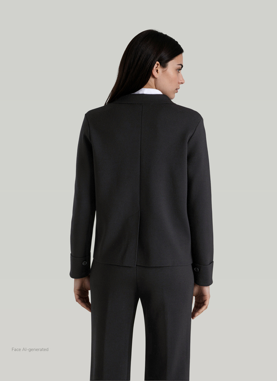 Strickjacke 1/1 Arm Black Frontansicht