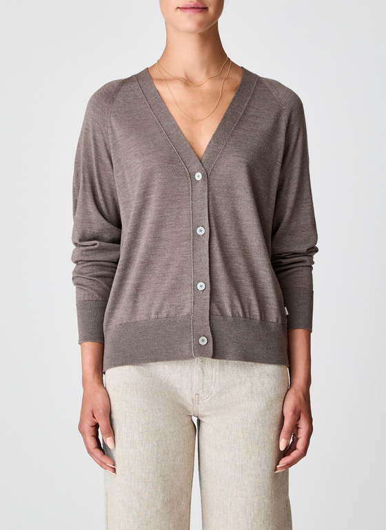 Strick Cardigan 1/1 Arm Hardwood Frontansicht
