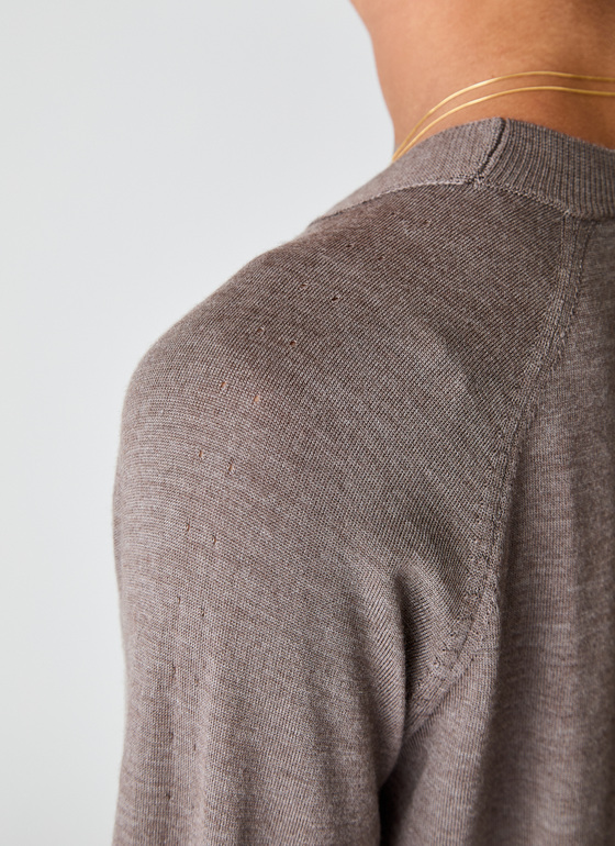 Strick Cardigan 1/1 Arm Hardwood Frontansicht