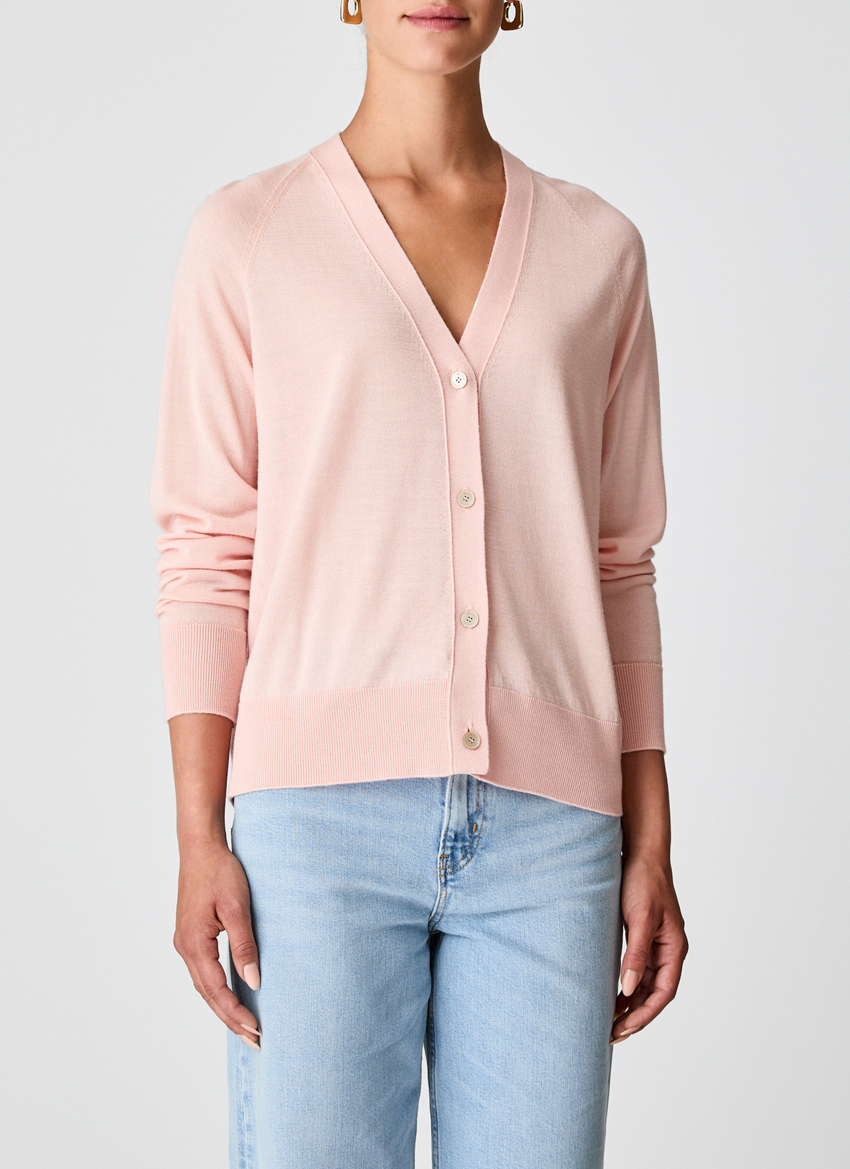 Strick Cardigan 1/1 Arm, Pastel Peach Detailansicht 2