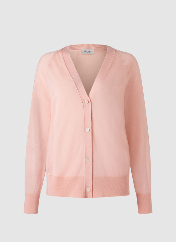 Strick Cardigan 1/1 Arm Pastel Peach Frontansicht