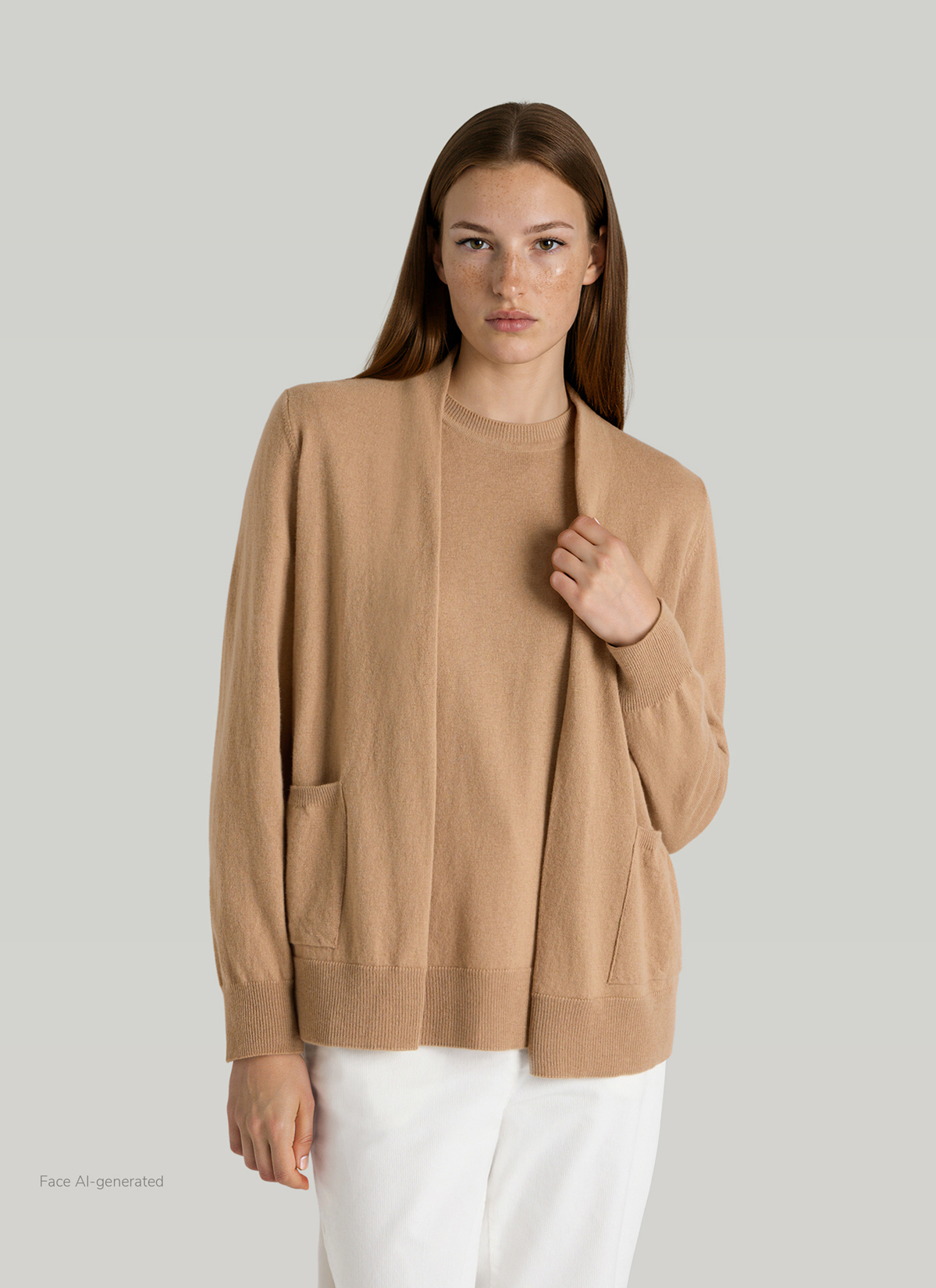 Strickjacke 1/1 Arm, Pumpkin Spice Frontansicht