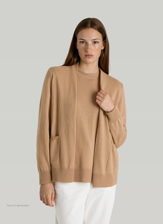 Strickjacke 1/1 Arm Pumpkin Spice Frontansicht