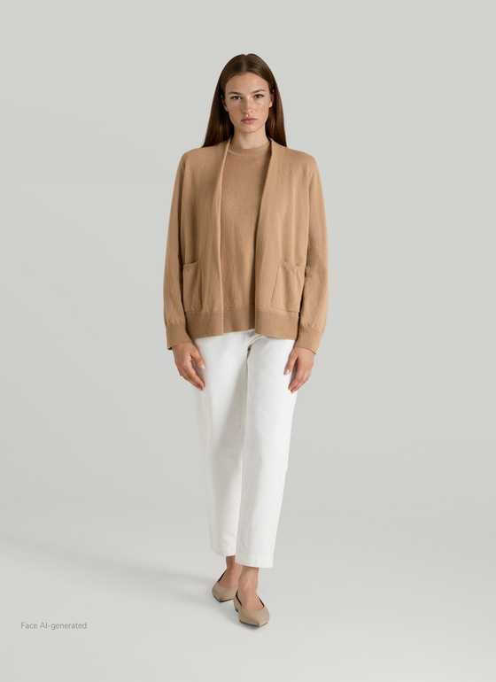 Strickjacke 1/1 Arm Pumpkin Spice Frontansicht