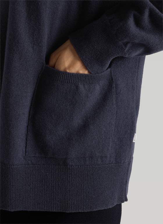 Strickjacke 1/1 Arm Navy Frontansicht