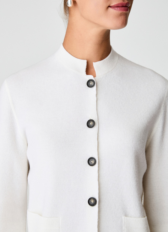 Strick Blazer New White Frontansicht
