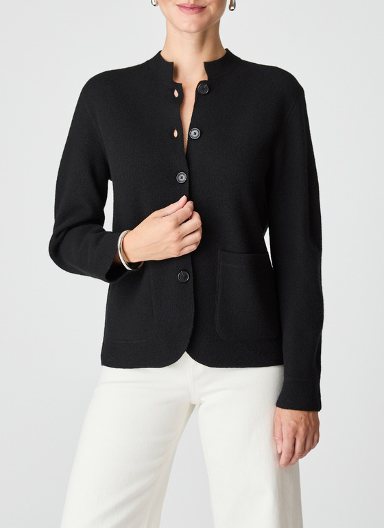 Strick Blazer Black Frontansicht