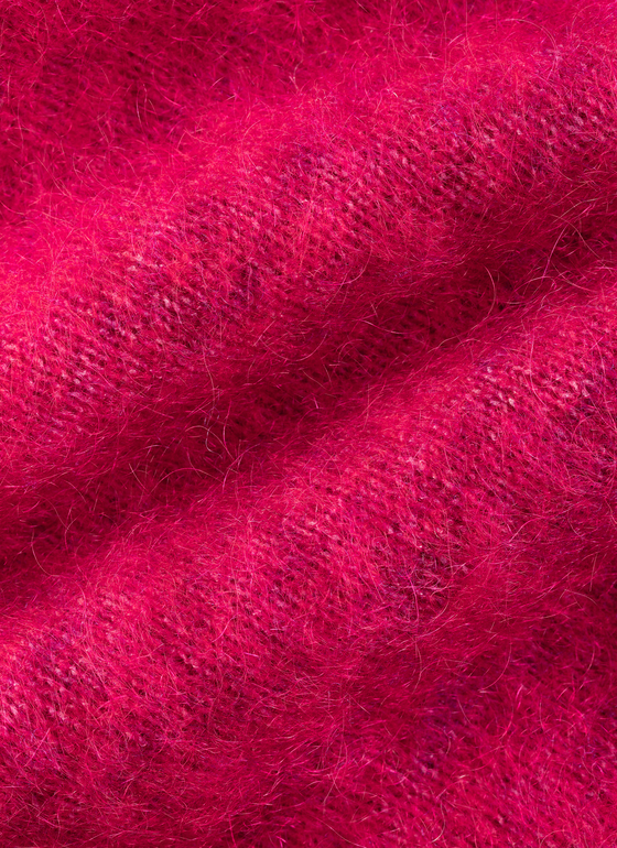 Strickjacke Knopf 1/1 Arm Peony Red Frontansicht