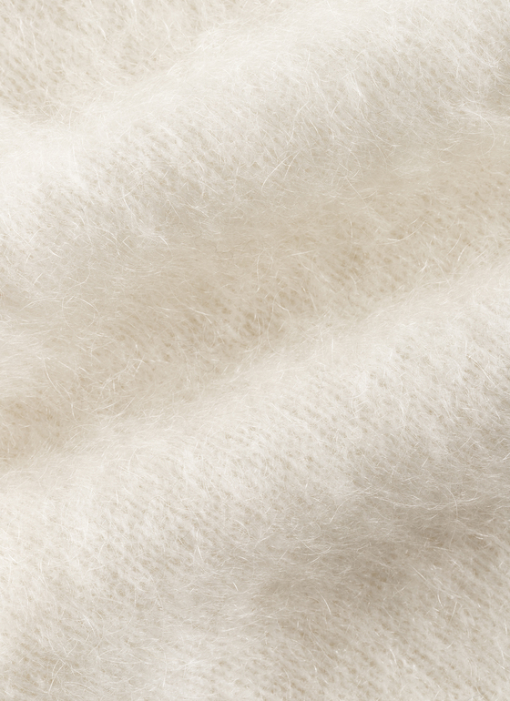 Strickjacke Knopf 1/1 Arm New White Frontansicht