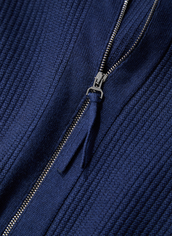 Strickjacke Zip 1/1 Arm Bright Night Frontansicht